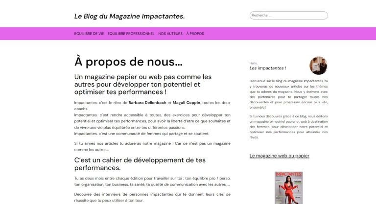 Découvrez le Blog du Magazine Impactantes.